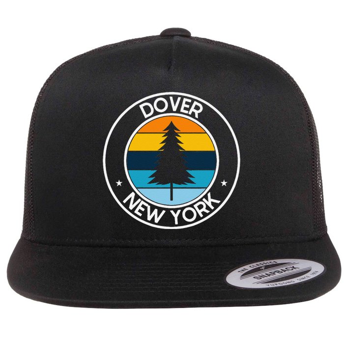 Dover New York Ny Usa City Pride Retro Sunset Flat Bill Trucker Hat