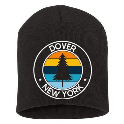 Dover New York Ny Usa City Pride Retro Sunset Short Acrylic Beanie