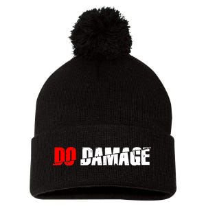 Do Damage Baseball Pom Pom 12in Knit Beanie