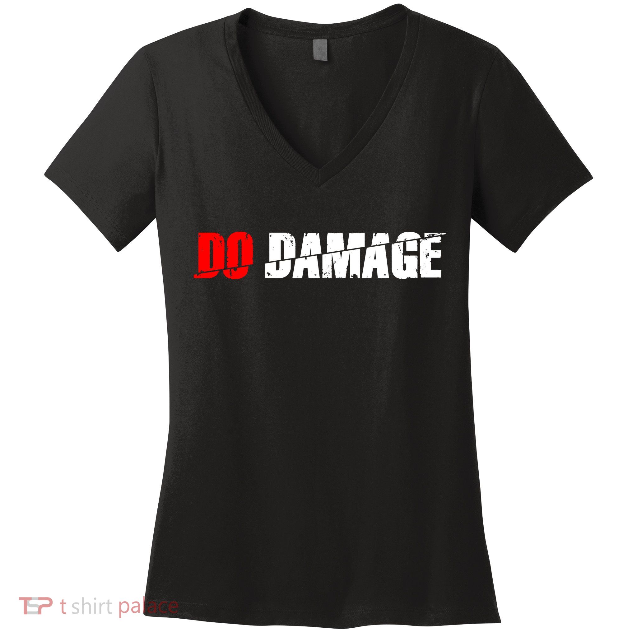 Do Damage Baseball Women's V-Neck T-Shirt