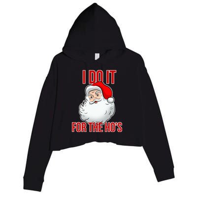 Do It For the Ho's X-mas Santa Crop Fleece Hoodie