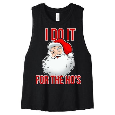 Do It For the Ho's X-mas Santa Women's Racerback Cropped Tank