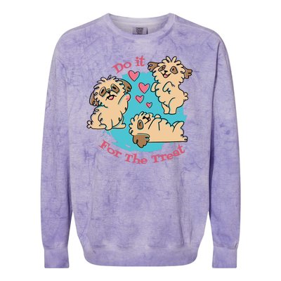 Do It For The Treat Cute Dogs Colorblast Crewneck Sweatshirt