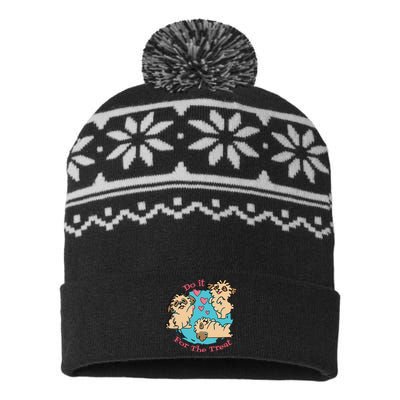 Do It For The Treat Cute Dogs USA-Made Snowflake Beanie