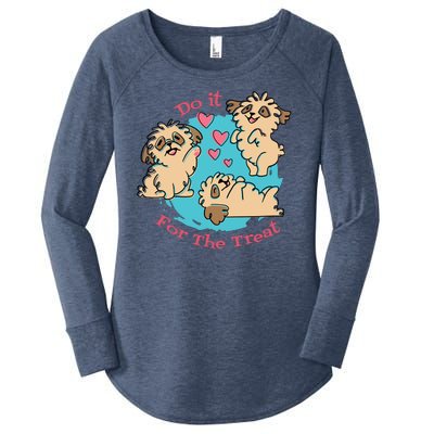 Do It For The Treat Cute Dogs Women's Perfect Tri Tunic Long Sleeve Shirt