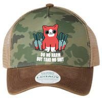 Do Know Harm Take No Sh*t Funny Cat Knifes Legacy Tie Dye Trucker Hat