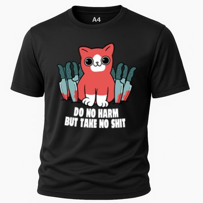 Do Know Harm Take No Sh*t Funny Cat Knifes Performance Shirt
