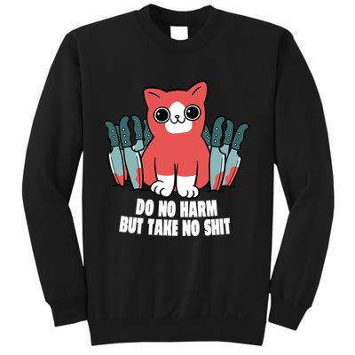Do Know Harm Take No Sh*t Funny Cat Knifes Sweatshirt