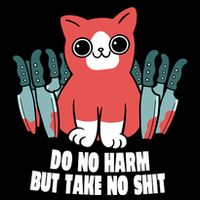 Do Know Harm Take No Sh*t Funny Cat Knifes Impact Tech Backpack