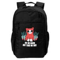 Do Know Harm Take No Sh*t Funny Cat Knifes Backpack