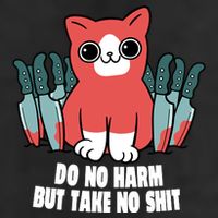 Do Know Harm Take No Sh*t Funny Cat Knifes Beanie