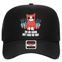 Do Know Harm Take No Sh*t Funny Cat Knifes Trucker Hat