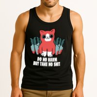 Do Know Harm Take No Sh*t Funny Cat Knifes Tank Top