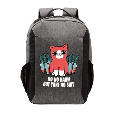 Do Know Harm Take No Sh*t Funny Cat Knifes Vector Backpack