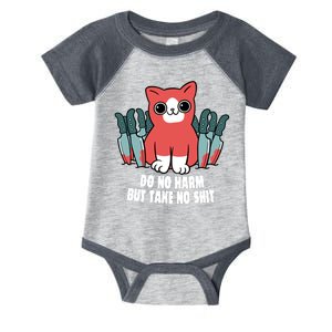 Do Know Harm Take No Sh*t Funny Cat Knifes Infant Baby Jersey Bodysuit