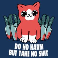 Do Know Harm Take No Sh*t Funny Cat Knifes Infant Baby Jersey Bodysuit