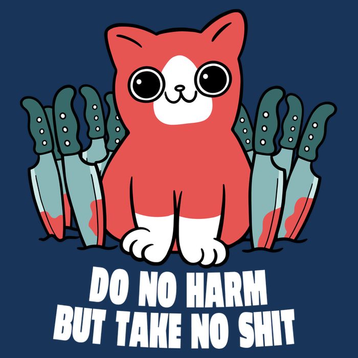 Do Know Harm Take No Sh*t Funny Cat Knifes Infant Baby Jersey Bodysuit