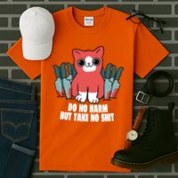 Do Know Harm Take No Sh*t Funny Cat Knifes Tall T-Shirt