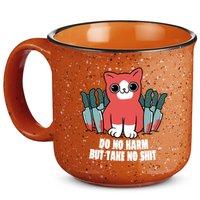 Do Know Harm Take No Sh*t Funny Cat Knifes 15oz Campfire Ceramic Mug
