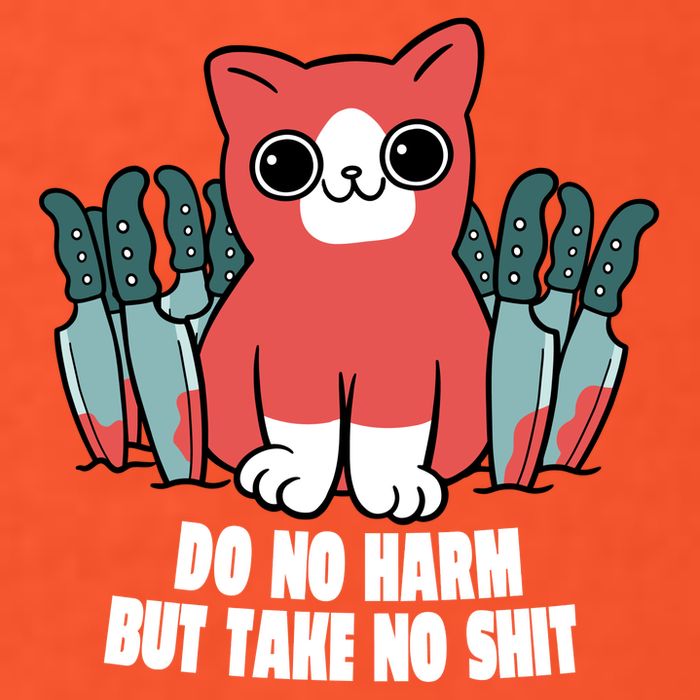 Do Know Harm Take No Sh*t Funny Cat Knifes 15oz Campfire Ceramic Mug