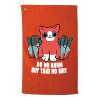 Do Know Harm Take No Sh*t Funny Cat Knifes Golf Towel