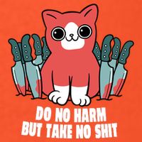 Do Know Harm Take No Sh*t Funny Cat Knifes Golf Towel