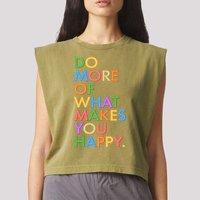 Do More of What Makes You Happy Garment-Dyed Women's Muscle Tee