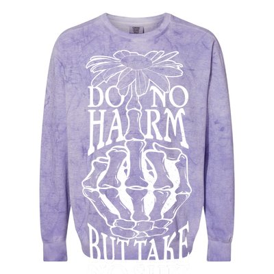 Do No Harm But Take No Shit Colorblast Crewneck Sweatshirt