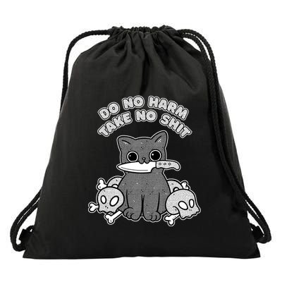Do No Harm Take No Shit Drawstring Bag