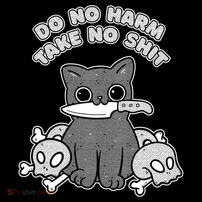 Do No Harm Take No Shit Drawstring Bag