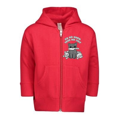 Do No Harm Take No Shit Toddler Zip Fleece Hoodie