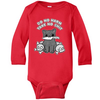 Do No Harm Take No Shit Baby Long Sleeve Bodysuit