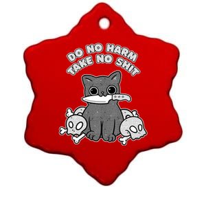 Do No Harm Take No Shit Ceramic Star Ornament