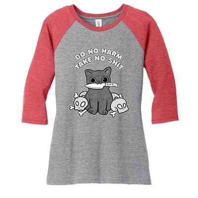 Do No Harm Take No Shit Women's Tri-Blend 3/4-Sleeve Raglan Shirt