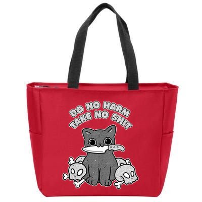 Do No Harm Take No Shit Zip Tote Bag