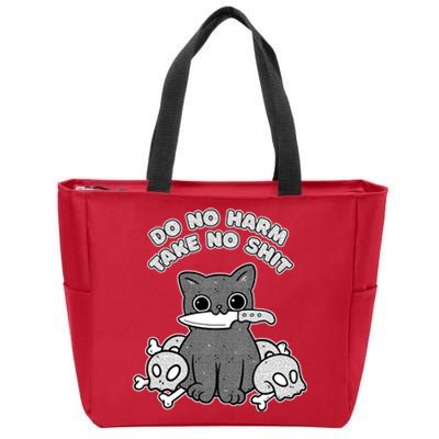 Do No Harm Take No Shit Zip Tote Bag