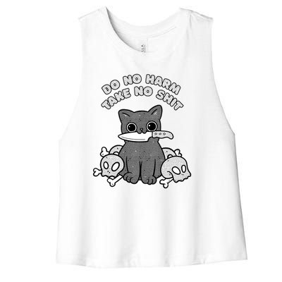 Do No Harm Take No Shit Women's Racerback Cropped Tank