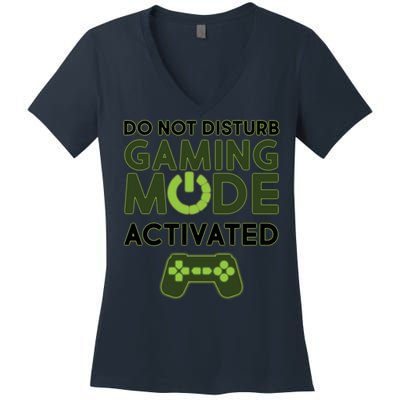 Do Not Disturb Gaming Mode Activated Women's V-Neck T-Shirt