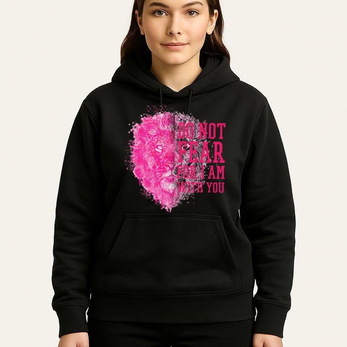 Do Not Fear For I Am With You Pink Lion Hoodie