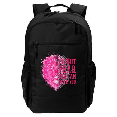 Do Not Fear For I Am With You Pink Lion Backpack