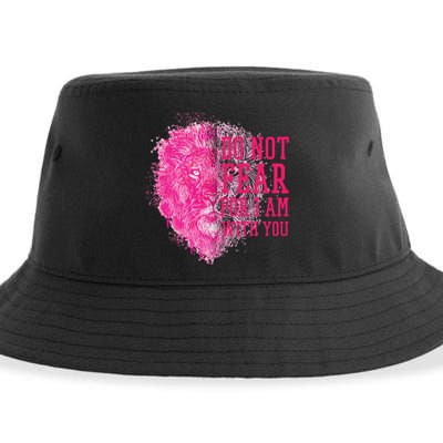 Do Not Fear For I Am With You Pink Lion Sustainable Bucket Hat