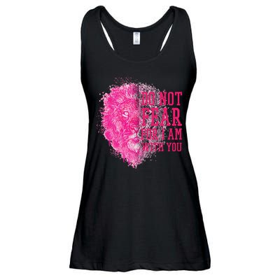 Do Not Fear For I Am With You Pink Lion Ladies Essential Flowy Tank