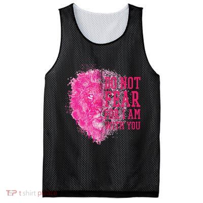 Do Not Fear For I Am With You Pink Lion Mesh Reversible Basketball Jersey Tank