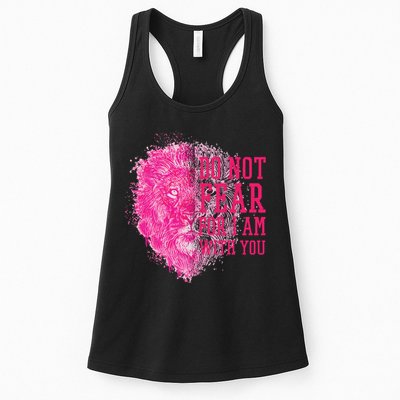 Do Not Fear For I Am With You Pink Lion Womens Tank Top