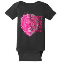 Do Not Fear For I Am With You Pink Lion Baby Bodysuit
