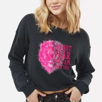 Do Not Fear For I Am With You Pink Lion Cropped Pullover Crew