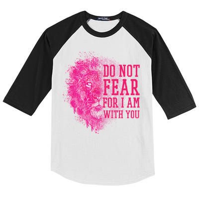 Do Not Fear For I Am With You Pink Lion Kids Colorblock Raglan Jersey