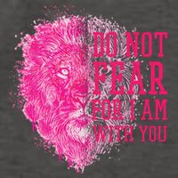 Do Not Fear For I Am With You Pink Lion Vector Backpack