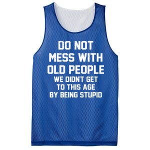 Do Not Mess With Old People Funny Mesh Reversible Basketball Jersey Tank