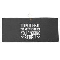 Do Not Read Funny Rebel Large Microfiber Waffle Golf Towel
